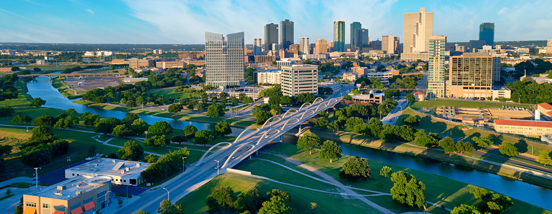 Aerial view of downtown Fort Worth